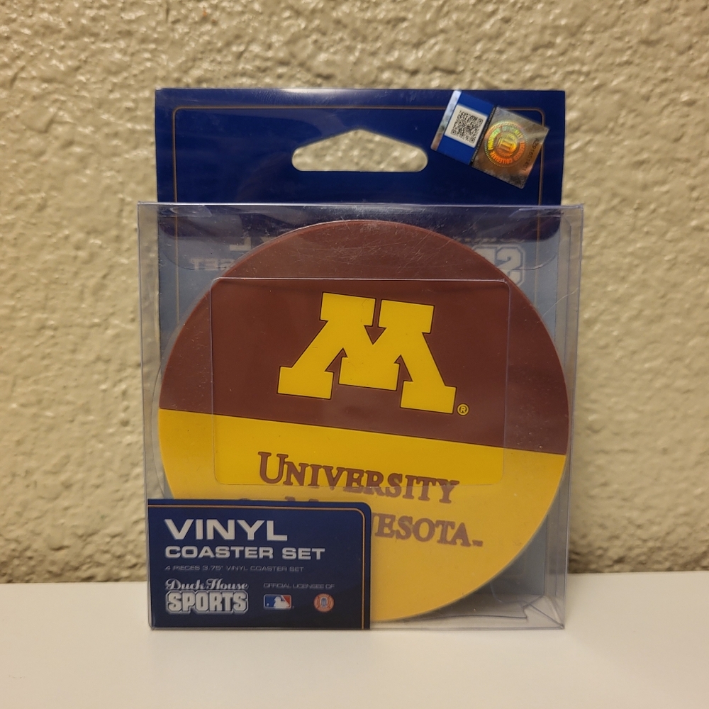 Duck House Sports University of Minnesota Vinyl Coaster Set